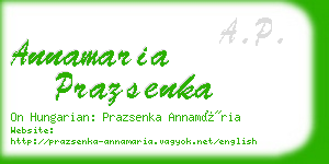 annamaria prazsenka business card